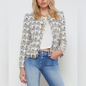 NWT $795 L‘Agence Angelina Plaid Tweed Jacket